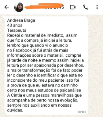 Depoimento de Andresa Braga, terapeuta, sobre o e-book Terapia pelo Desenho