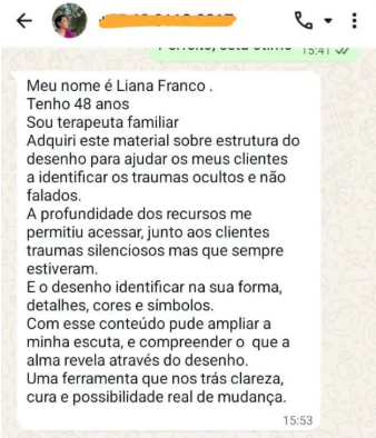 Depoimento de Liana Franco, terapeuta familiar, sobre o e-book Terapia pelo Desenho